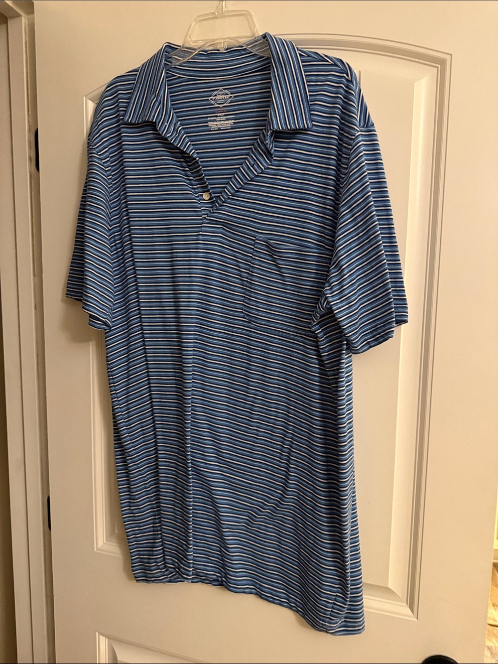 St. John's Bay Blue & White Striped Polo Shirt